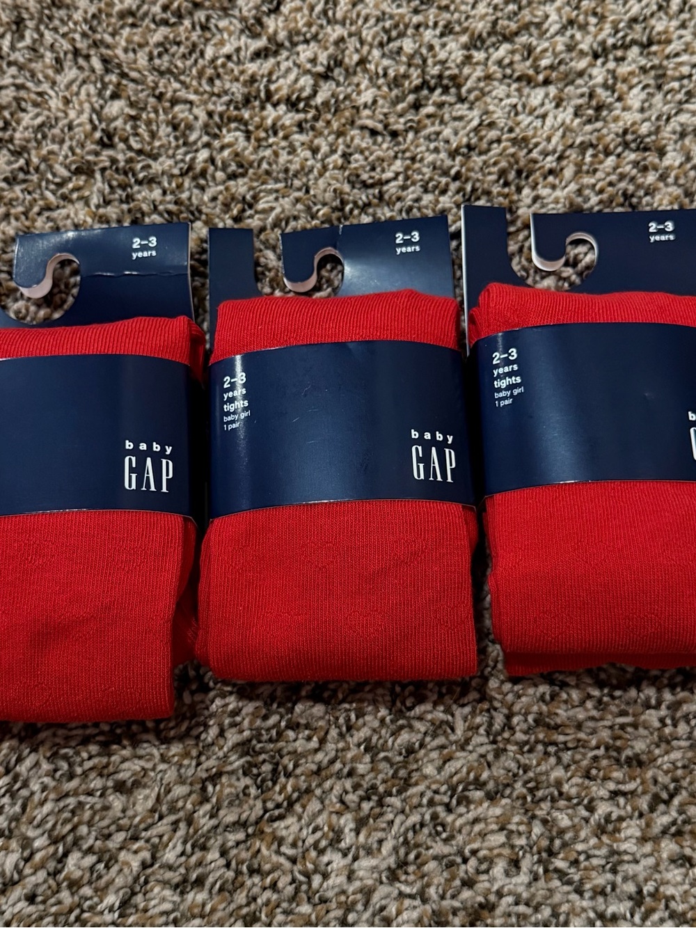 GAP Baby Red Tights Pack - 3 Pairs